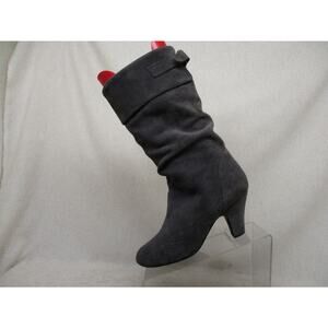 Steve Madden Womens Gray Suede Slouch Buckle Knee High Boots Size 40 EUR